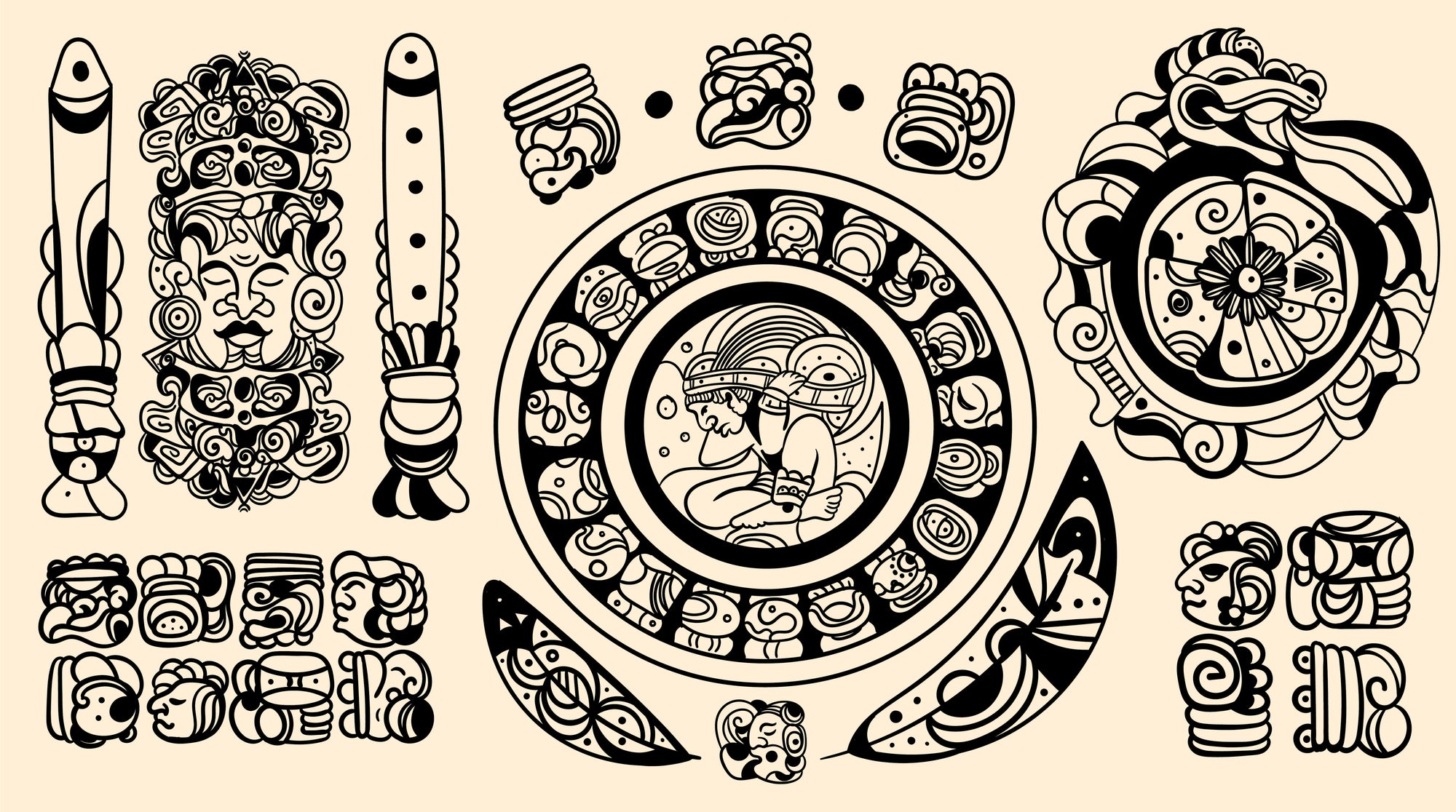 Ancient mayan tattoos | Orangetattooshop.com