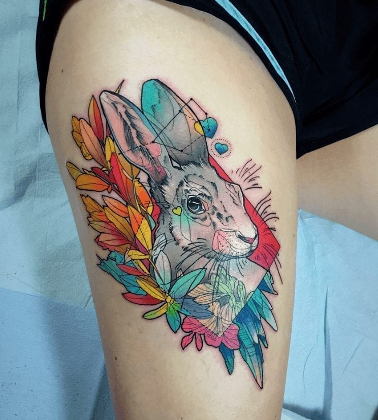 Kshocs colorful rabbit tattoo