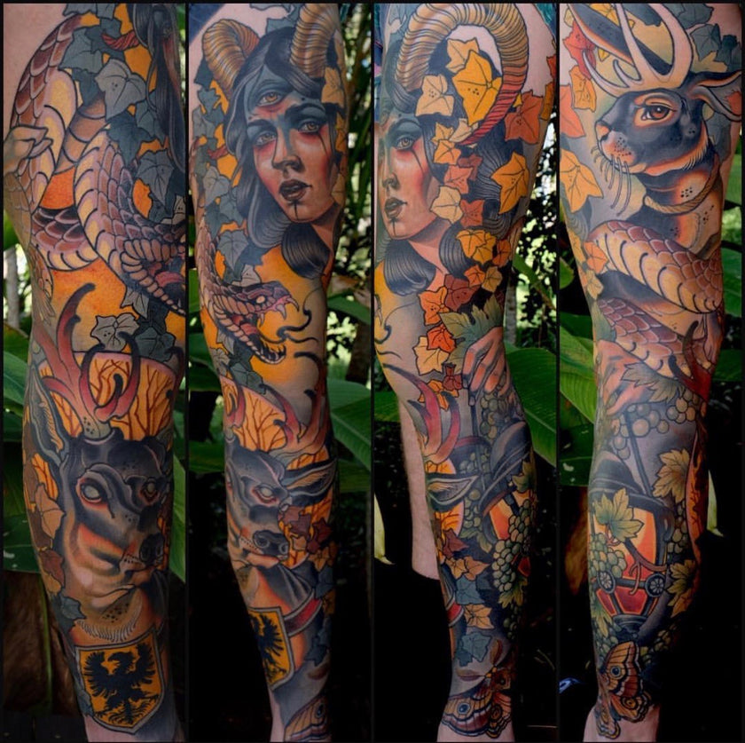 Sam Clark Mythology Tattoo Sleeve